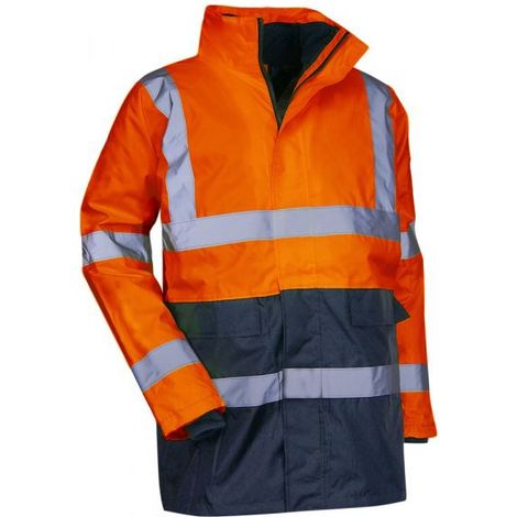 Prévention parka 4 en 1LMA haute visibilité T6 2XL orange fluo / marine - LMA - 5002 T6 ORANGE FLUO