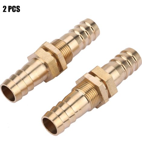 Raccord De Cloison En Laiton - Connecteur Tuyau 12mm - Pour Plomberie Et Industrie - Lot De 2 (1/5)
