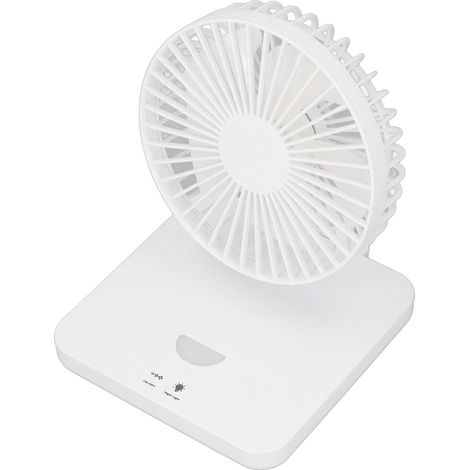 Ventilateur de bureau USB rotatif, silencieux, à 3 vitesses réglables, pliable et portable, avec veilleuse intégrée pour la maison, le bureau ou la voiture.