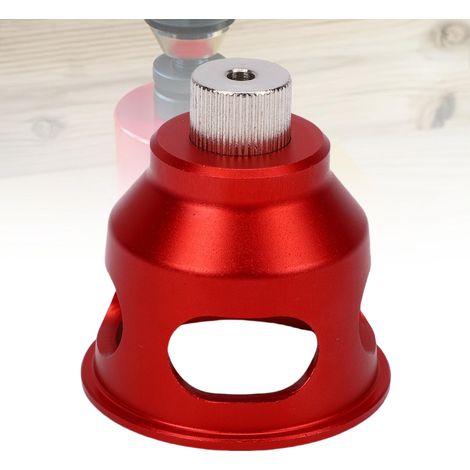 Positionneur de perçage vertical - Perceuse à trous droits 90° en alliage d'aluminium rouge, table de perçage, outil d'ébavurage et de finition des bords pour le travail du bois (1/5)