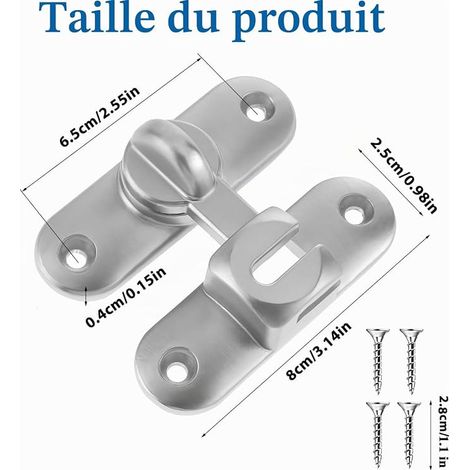 Door Lock 90/180 Grad Door Latch Sliding Door Interior Door Lock Hook Latch Sliding Bay Bedroom Bathroom (1/4)