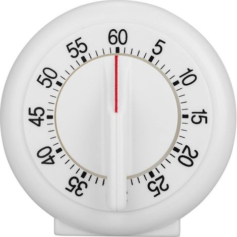 Minuteur de cuisine rond de 60 minutes avec compteur mécanique et réveil (1/5)
