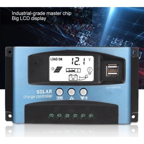 Régulateur de charge - - 60A MPPT - 12V/24V - Panneaux solaires compatibles - ABS (1/4)