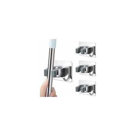 Porte-balai Mural,en Acier Inoxydable,Adhésif Mop Support Avec Crochets,Placard à Balais Multifonction Pour Cuisine,Jardin,Salle de Bain,Garage,Balcon,Bureau,4pcs (1/5)