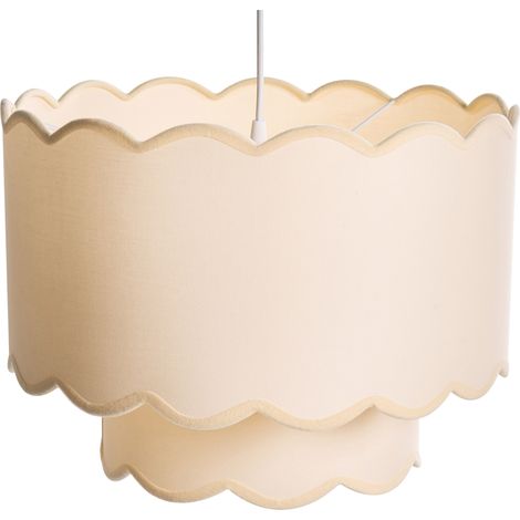 Lámpara colgante de metal con base y doble pantalla de tela tipo tambor estilo moderno luz ambiental blanco/beige Mecumbura