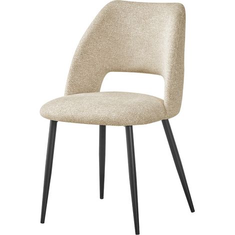 Chaise repas tissu chenille beige Tom Takasit (1/4)