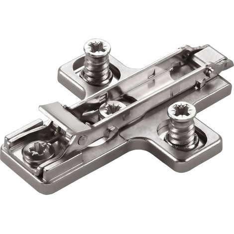 Salice Blitz-Kreuzmontageplatte H2 Exzenterverstellung mit Euroschrauben Nickel matt