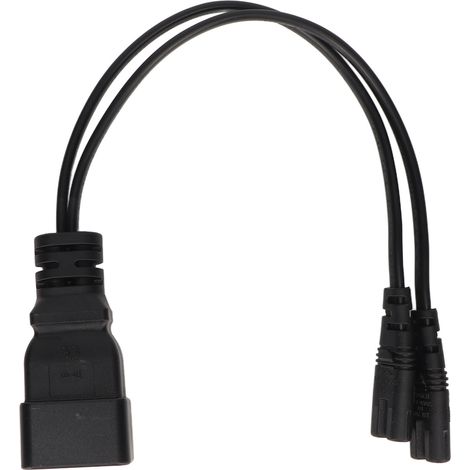 Câble répartiteur d'alimentation universel en Y double IEC320 C7 vers C20 pour lampe de bureau, moniteur LCD et appareil photo numérique 12,6 pouces (1/5)