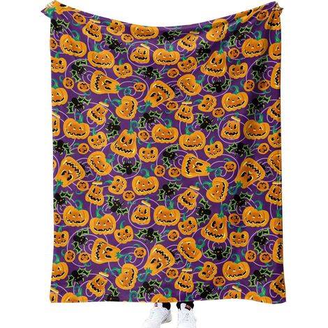 Couverture d'Halloween 150 cm x 200 cm, idéale pour les lits de fête - 67 (1/4)