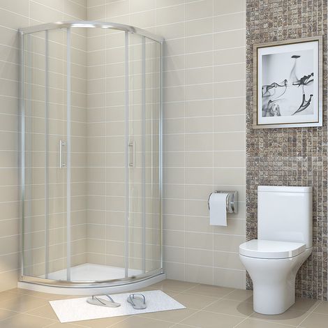 ELEGANT 1000x800mm Quadrant Shower Door Walk in 6mm Tempered Glass Shower Enclosure