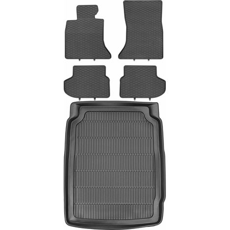 Juego de alfombrillas de goma para coche y alfombrilla para maletero para BMW Serie 5 F10 Sedán (2013-2017).