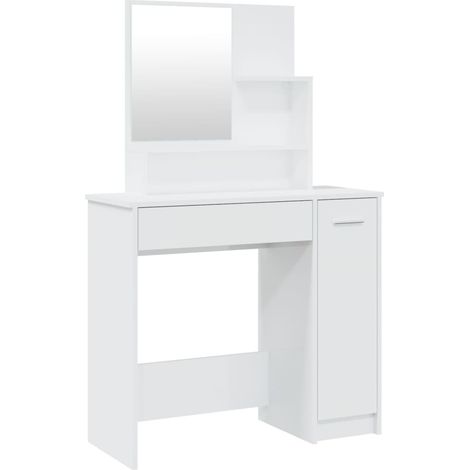 Maison Exclusive - Schminktisch mit Spiegel Hochglanz-Weiß 86,5x3