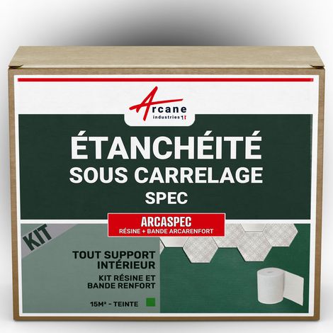 Arcane Industries – Résine d'étanchéité sous carrelage 15kg – Kit imperméabilisant pour douches et salles de bain – Adhérence tous supports – Application facile