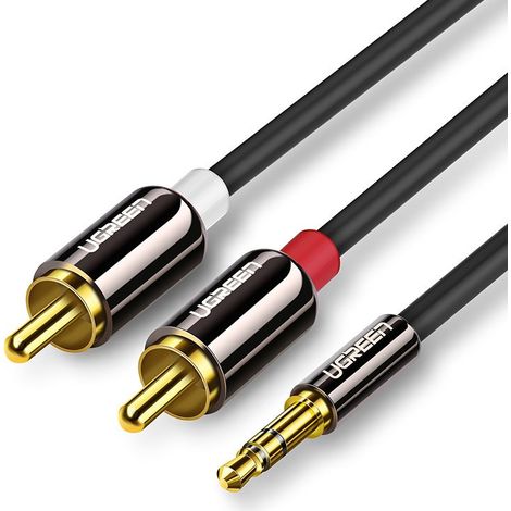 Cavo cavo audio mini jack 3,5mm - 2RCA 2m nero (1/5)