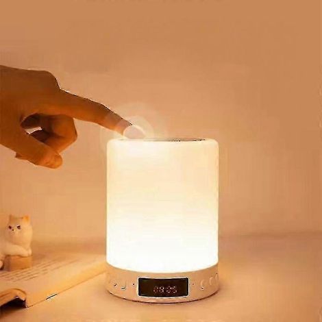 Berührungsempfindliche Nachttischlampe mit integriertem Bluetooth-Lautsprecher (Licht, Musik, Uhr, Wecker und Radio), ideal als Geburtstags- oder Valentinstagsgeschenk. Geeignet für Männer. (1/5)