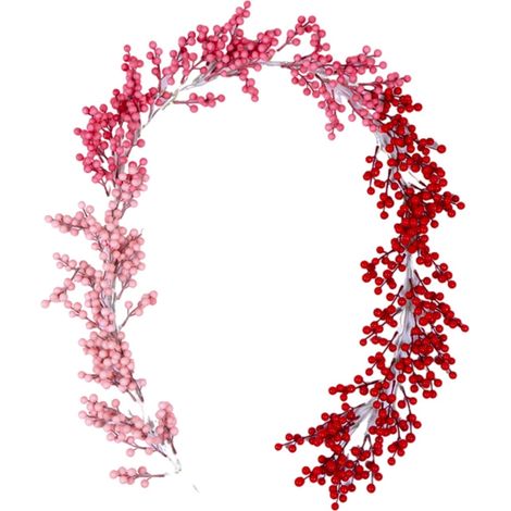 Guirlande De Baies Rouges - 200 Cm - Décoration Artificielle Pour Intérieur Extérieur - Fête Des Amoureux Noël - 1 Pièce (1/5)