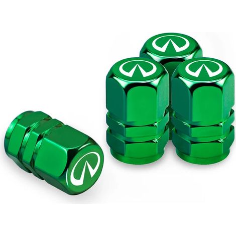 (Vert) 4 bouchons de valve de pneu en métal, compatibles avec Q70L, QX50, Q50, QX30, QX60, QX80, Q60, Q30, Q50, QX70, Q70, FX35, G37 et G35 (1/5)