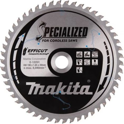 Makita E-12251 Efficut Lama per sega circolare 190x20 mm per legno