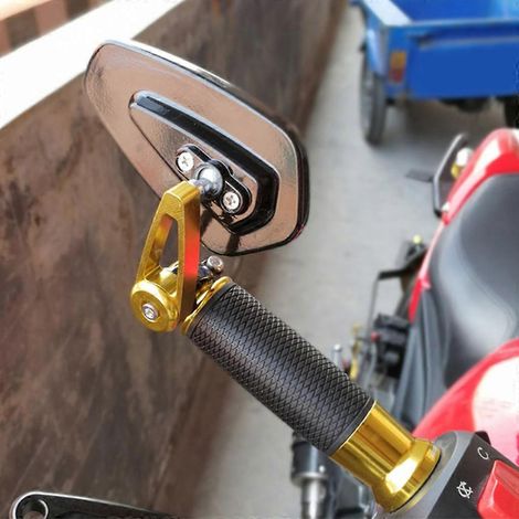 Rétroviseurs universels pour guidon de moto, avec réflecteurs de recul (2 pièces) (1/4)