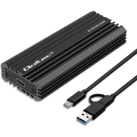 Qoltec-Gehäuse NV2270 M.2 SSD-Einschub SATA NVMe USB-C 2 TB (1/5)