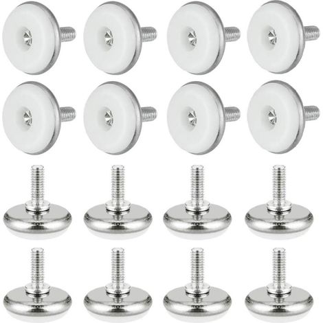 Lot de 30 protège pieds de meuble blancs en acier inoxydable à visser protection pour les sols (1/5)