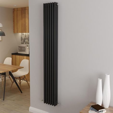 AICA 1800x290mm 3 Column Vertical Black Radiator Central Heating Cast Iron Style (1/5)