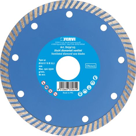 Disco diamantato turbo 230 mm Fervi d055/230