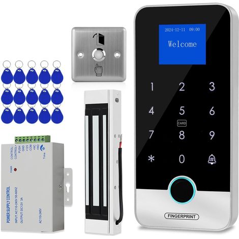 Kit de contrôle d'accès Bluetooth système de contrôle d'accès intelligent RFID empreinte digitale contrôleur clavier 180KG/350LBs serrure magnétique porte clé IC ouvre-porte (1/5)