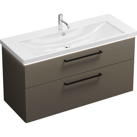Vasque en céramique Burg Eqio + vasque en mélamine 665 x 1230 x 490 mm gris brillant GR0234
