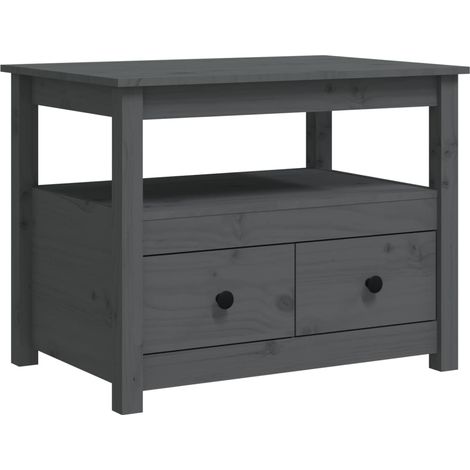 Maison Exclusive - Tavolino da Salotto Grigio 71x49x55cm in Legno Massello di Pino