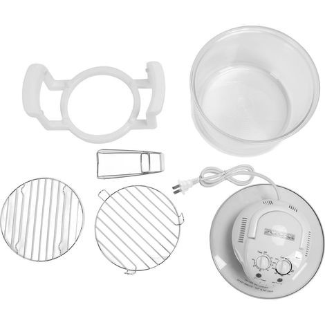 Friteuse en verre 12 L grande capacité, cuiseur sans huile visible à 360 degrés pour poulet, steak, poisson, crevettes, frites, légumes, prise américaine 110 V (1/5)