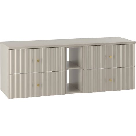Mueble bajo lavabo 140cm 2 compartimientos encimera Izae Cachemira (1/4)
