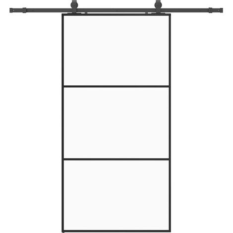 Maison Exclusive - Schiebetür mit Beschlag Schwarz 102x205 cm ESG