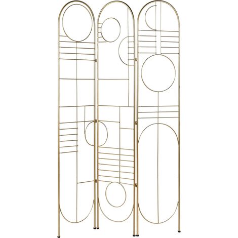 3 Panel Room Divider TURANIA Gold 100 cm 170 cm