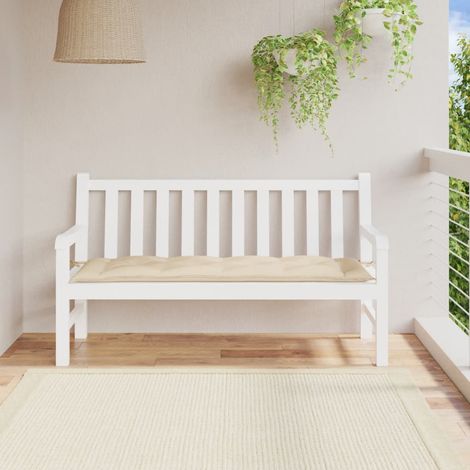 Cojín de banco de jardín tela Oxford beige 150x50x7 cm (1/5)