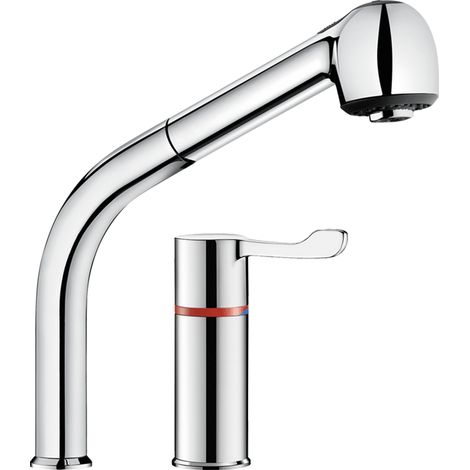 Delabie WT-Therm. SECURITHERM mit Auszugbrause auf Säule