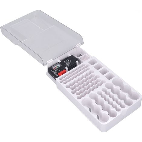 Batterieaufbewahrungsbox mit weicher Polsterung, Tragetasche und integriertem Kapazitätstester (1/5)