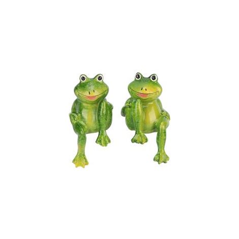 Lot de 2 statues de grenouilles en résine pour décoration de jardin en plein air, sculpture pour la maison, le bureau, le jardin