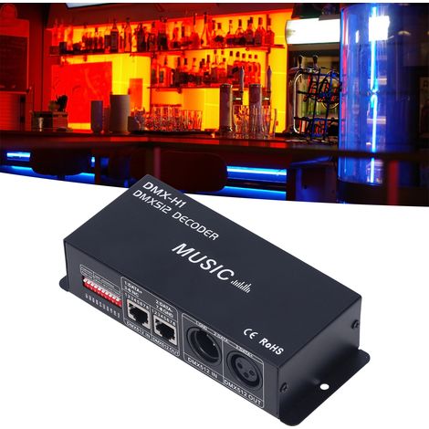 Controlador DMX de 3 canales, decodificador LED RGB, regulador de intensidad ajustable para bares, hoteles y pubs. (1/5)