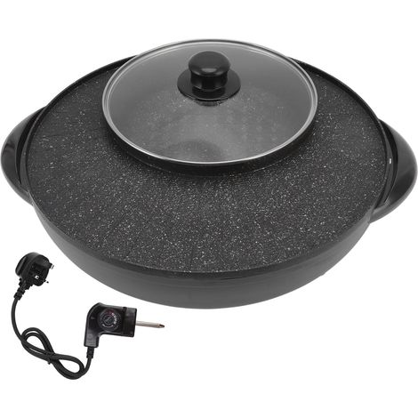 Grille électrique antiadhésive 5 températures, poêle multifonction barbecue combiné pour maison, bouillir, frire, 220V prise UK (1/5)