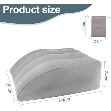 Coussin Jambes, Oreiller Elevation Jambes, Améliore la Circulation et Réduit L'enflure, Confortable et Portable Coussins Relève-Jambes, Oreiller Surélevé Jambes Gonflable (Gris) (1/3)