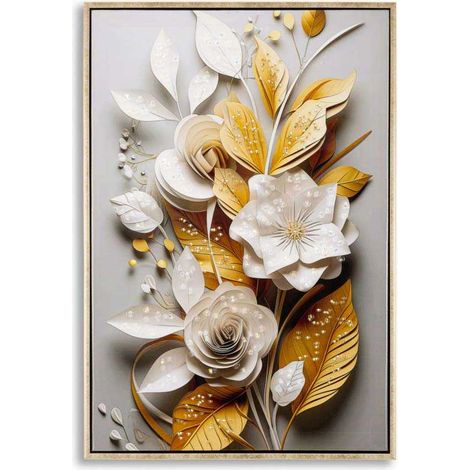LAQUARED WALL PANTING WITH FRAME FLORA M 42X3,5X62 (1/4)