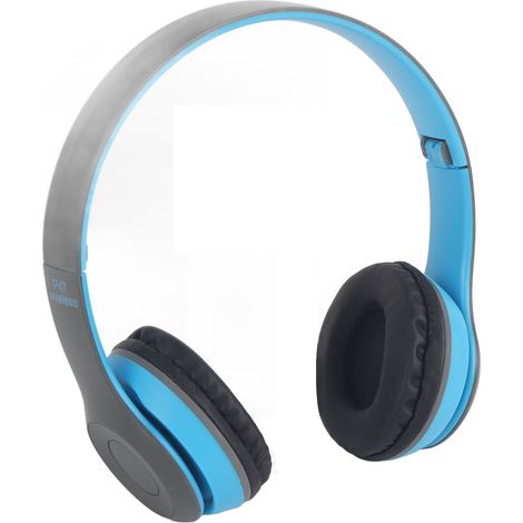 Casque Bluetooth Sport Pliable avec Basses Puissantes, Conception Ergonomique pour Étudiants et Adultes, Bureau Maison École Bleu (1/5)