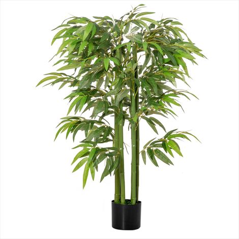 Plante artificielle Bambou artificiel 140 cm avec pot verte PE (1/5)