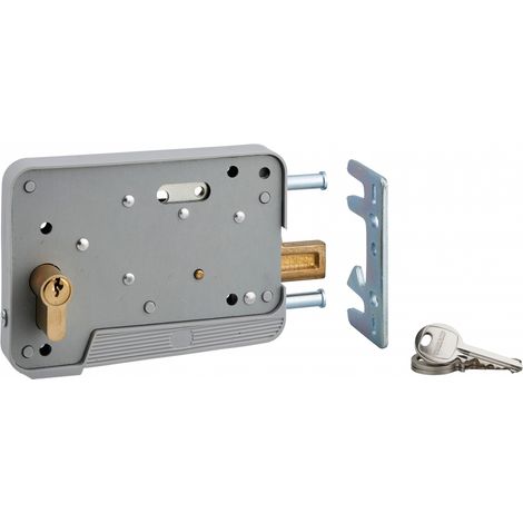 Thirard – Serrure en applique à double entrée réversible 150x108mm – Cylindre 30x10mm – 3 clés – Acier avec ceinture PVC (1/2)
