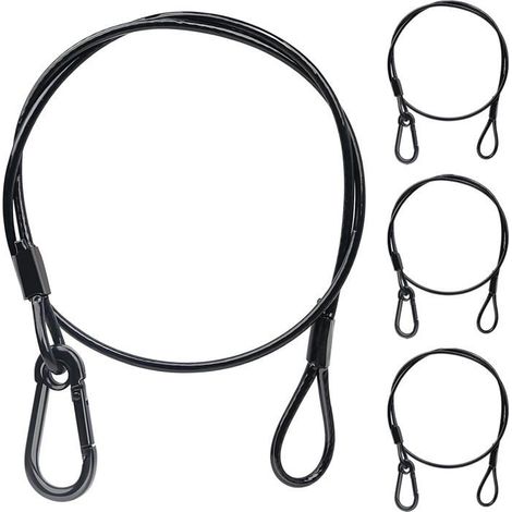 Câble de suspension en acier inoxydable - Lot de 1 - 4 mm, acier inoxydable avec mousqueton - Sécurité pour éclairage scénique - Intérieur (1/5)