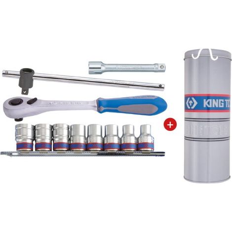 KING TONY - Jeu de douilles et accessoires 1/2" - 11 pièces (1/2)