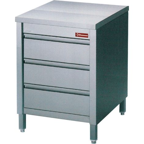 Table sur armoire avec 3 tiroirs GN 1 / 1 - Diamond (1/2)