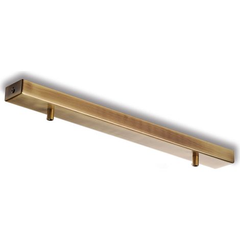 Rail Rosace Multicâbles Rectangulaire En Fer Bronzé 2 Trous L.50X5 Bl291-Bin2-Dm50-Brz