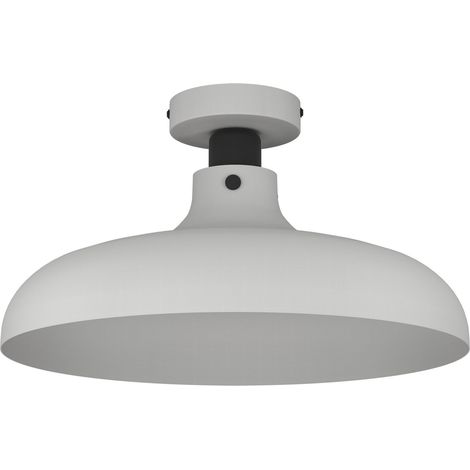 EGLO Deckenleuchte Matlock, minimalistische Deckenlampe, Deckenbeleuchtung für Küche und Flur, Metall in Grau und Schwarz, E27 Fassung, Ø 38 cm